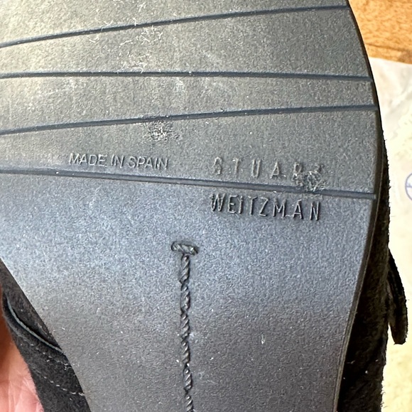 STUART WEITZMAN Black Suede Leather Ankle Boots 10 - Picture 9 of 15
